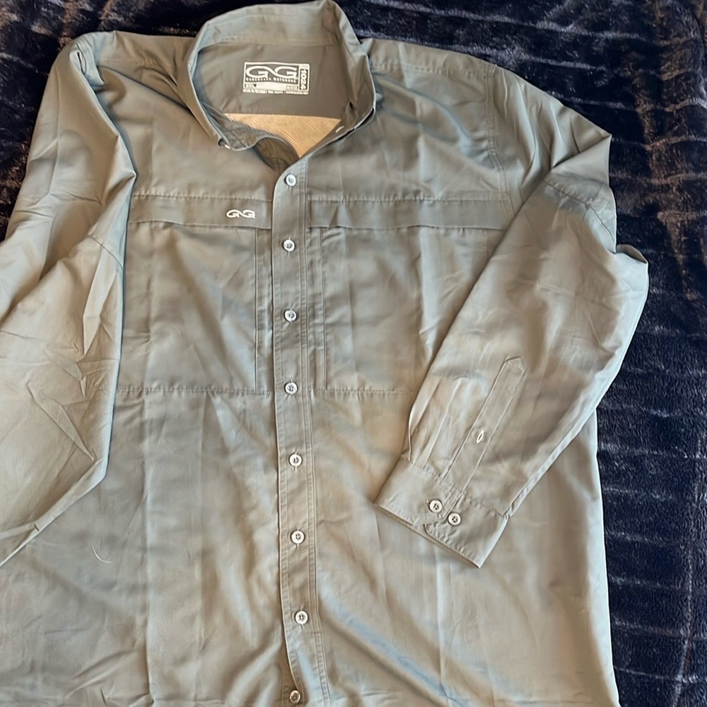 Green Casual Button Down Shirt for Men